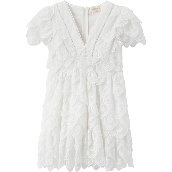 Rosette Marlo Lace Embroidered Short Sleeve Mini Dress, Ivory - Marlo ...