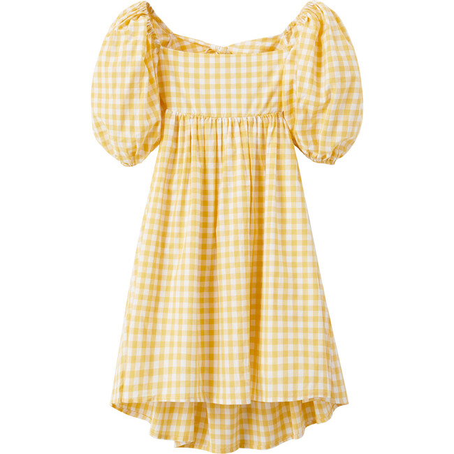 Isaline Short Puffed Sleeve Mini Dress, Yellow