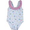 Sarah Sleeveless Ice Cream Print Swimsuit, Pink - One Pieces - 1 - thumbnail