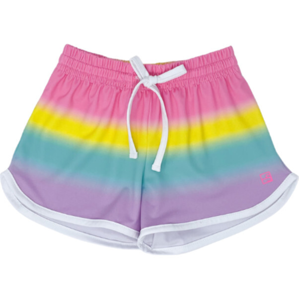 Emily Drawstring Piped Shorts, Rainbow