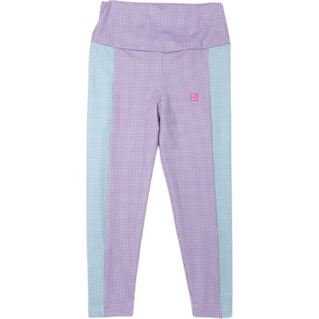 Lucy High Waist Mini Gingham Legging, Lavender And Mint
