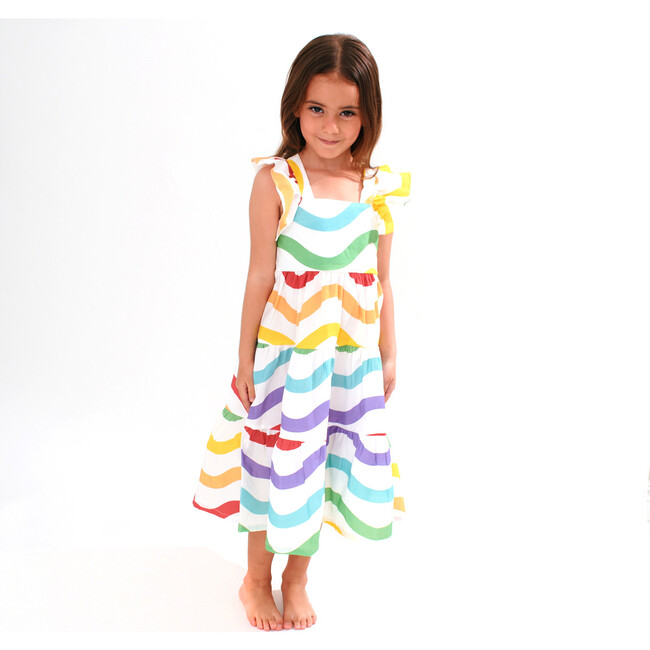 Print Rainbow Dress, Color Waves