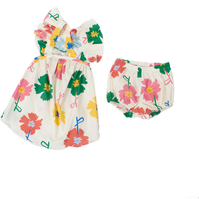 Baby Ruffled Mini Dress Set, Vintage Flower