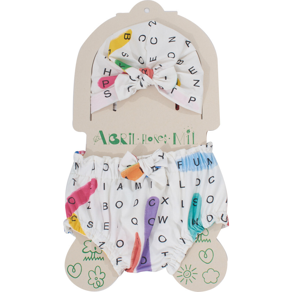 Print Bloomer And Turban Set, Word Search Puzzle - Mixed Apparel Set - 1