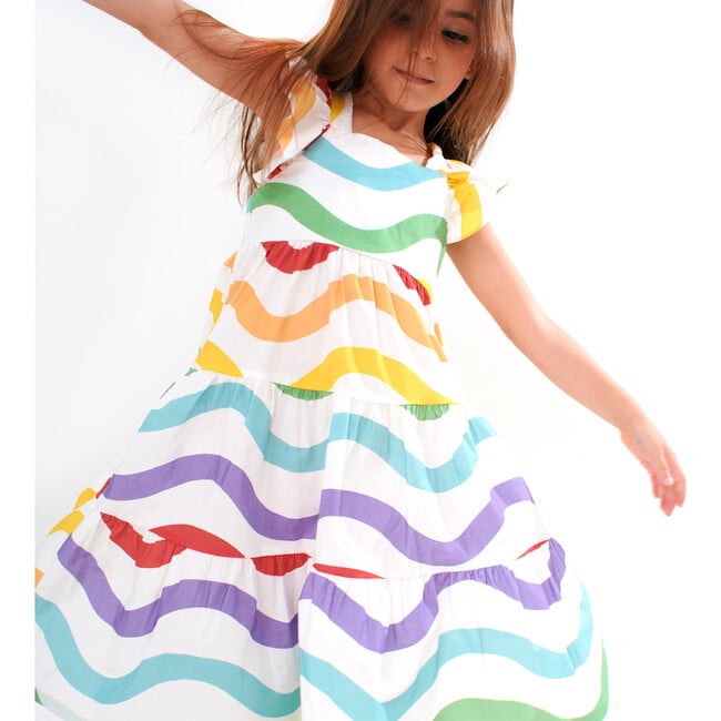 Print Rainbow Dress, Color Waves - Dresses - 2