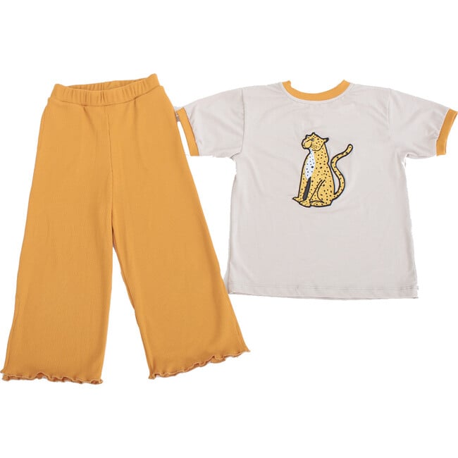 Print T-Shirt And Palazzo Pants Set, Safari - Mixed Apparel Set - 2