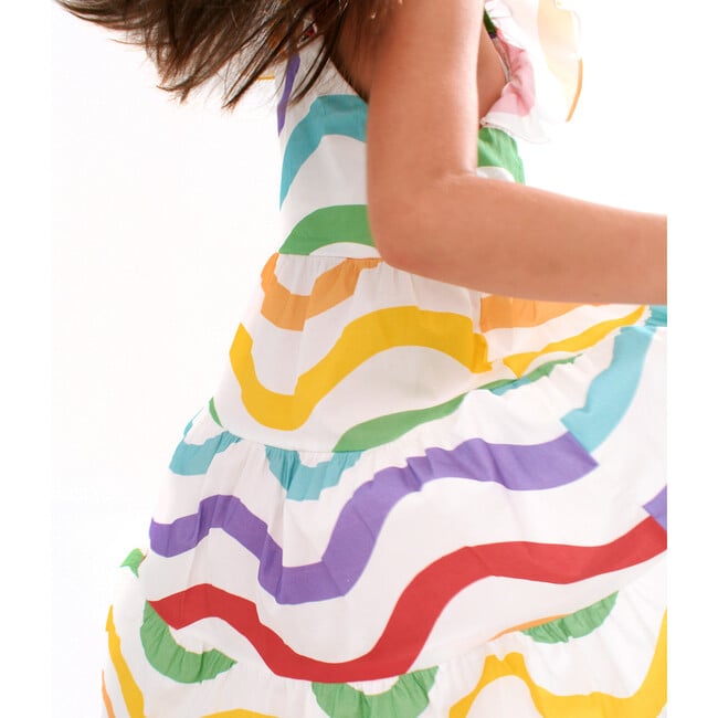 Print Rainbow Dress, Color Waves - Dresses - 3