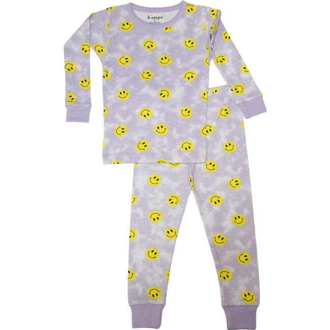 Kids Pajamas, Happy Smiley Scribble on Lilac