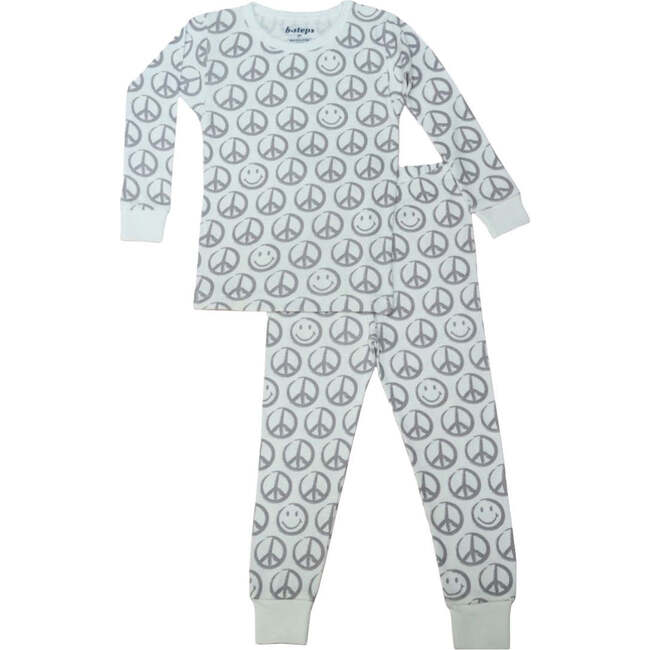 Kids Pajamas, Grey Peace Sign - Pajamas - 1