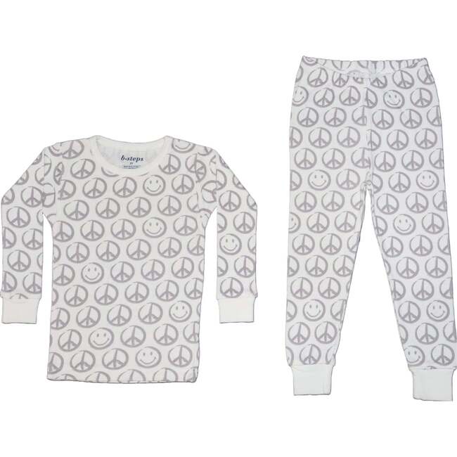 Kids Pajamas, Grey Peace Sign - Pajamas - 2