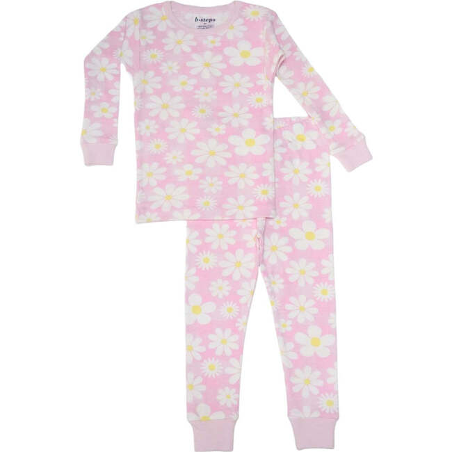 Kids Pajamas, Daisy Floral on Pink