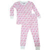 Kids Pajamas, Pink Smiley Peace Signs on White - Pajamas - 1 - thumbnail