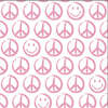 Kids Pajamas, Pink Smiley Peace Signs on White - Pajamas - 3