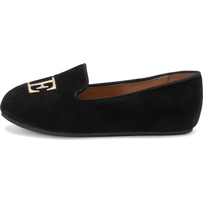 Milo Velvet Round Toe 'DUKE' Embroidered Loafers, Black And Duke - Loafers - 2