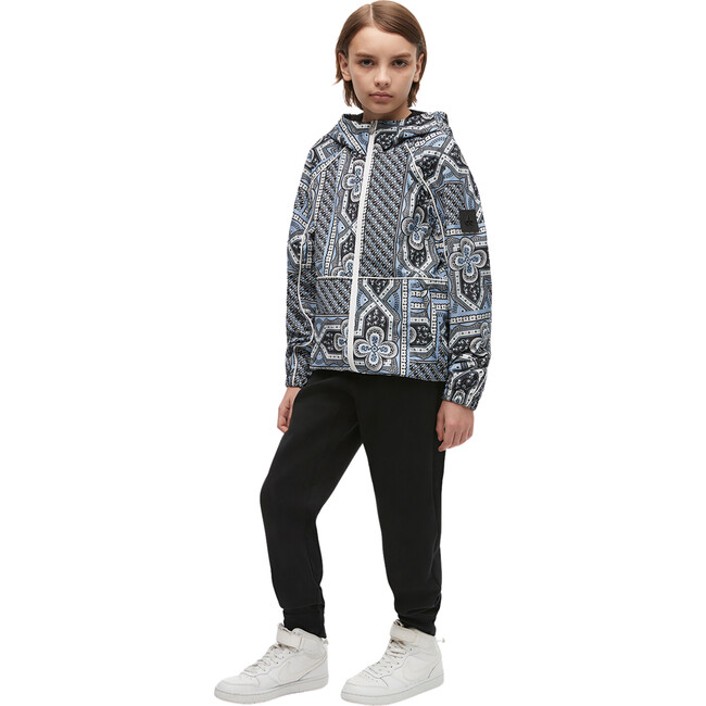 Highfield Printed Jacket Hood With An Elastic Opening, Blue
