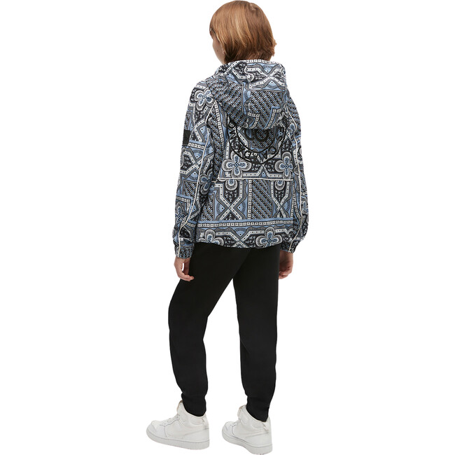 Highfield Printed Jacket Hood With An Elastic Opening, Blue - Jackets - 2