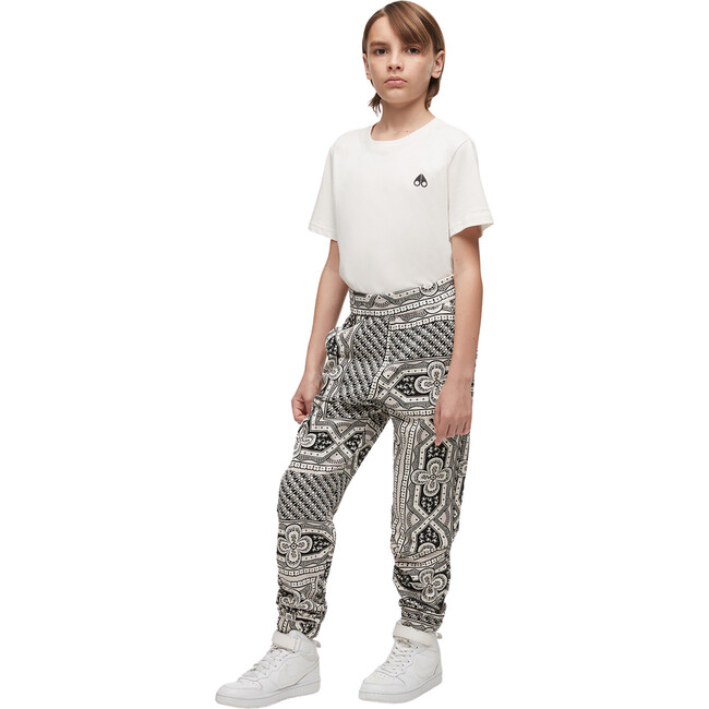 Kennedy Printed Joggers With Ankle Cuffs, Grey - Pants - 1