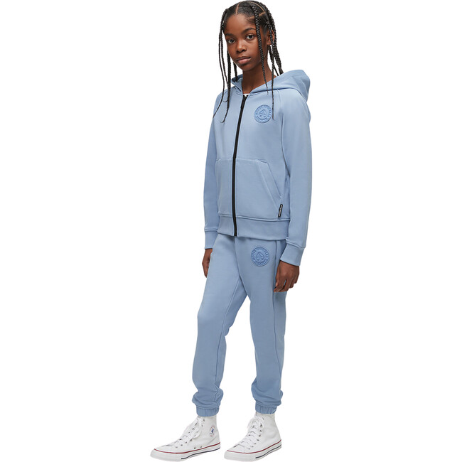 Kennedy Zip Hoodie With Integrated Hood, Blue - Sweatshirts - 1