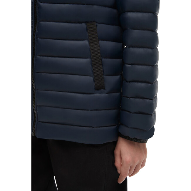 Air Down Jacket With Interior Pockets, Blue - Jackets - 3
