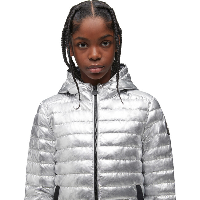 Air Down Jacket With Integrated Hood, Metallic - Jackets - 4