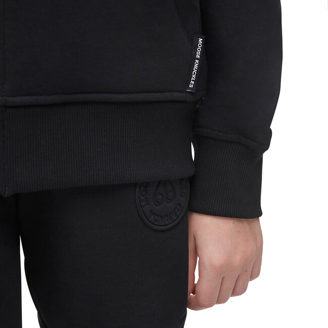 Kennedy Zip Hoodie With Kangaroo Pockets, Black - Sweatshirts - 4