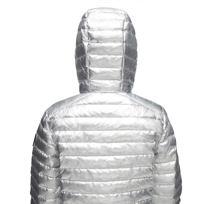 Air Down Jacket With Integrated Hood, Metallic - Jackets - 5