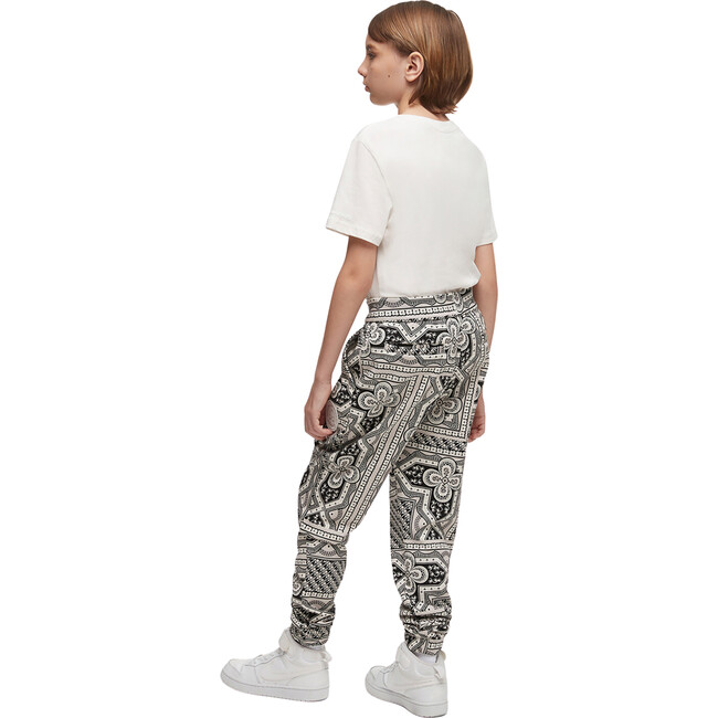 Kennedy Printed Joggers With Ankle Cuffs, Grey - Pants - 2