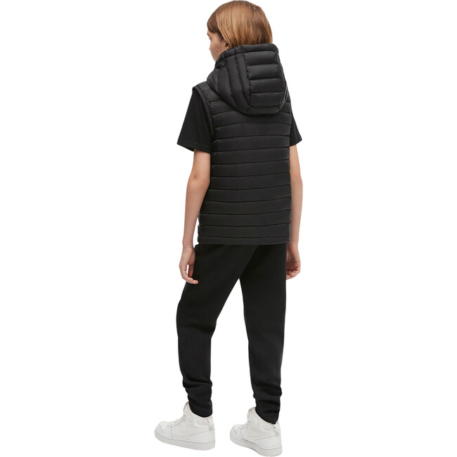 Air Down Vest With Zip Pocket, Black - Vests - 2