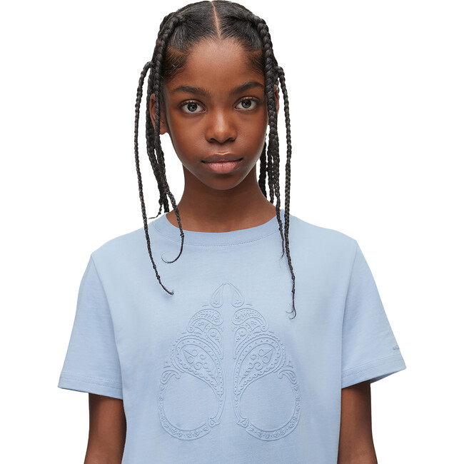 Plaxton T-shirt With Raised Logo On Sleeve, Blue - Tees - 3