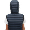 Air Down Vest With Integrated Hood, Blue - Vests - 6