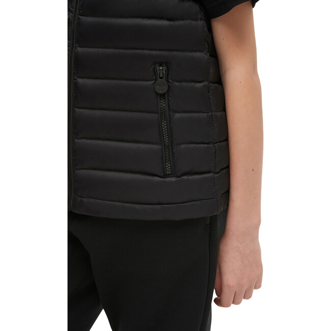 Air Down Vest With Zip Pocket, Black - Vests - 4
