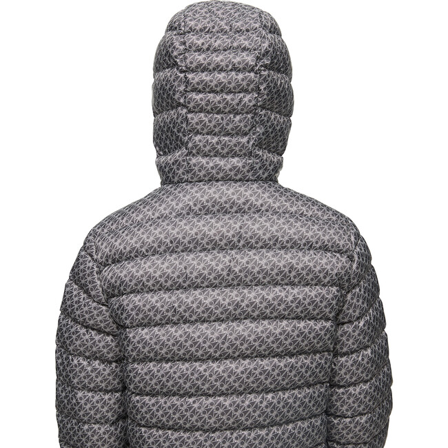 Air Down Printed Jacket With Integrated Hood, Grey - Jackets - 5