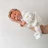 Coconut Muslin Long Sleeve Eyelet Back Romper, White - Rompers - 2