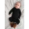 The "Jet" Foldover Cuff Bamboo Romper, Black - Rompers - 3