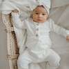 Organic Cotton Ribbed Long Sleeve 2-Piece Set, Coconut - Mixed Apparel Set - 3