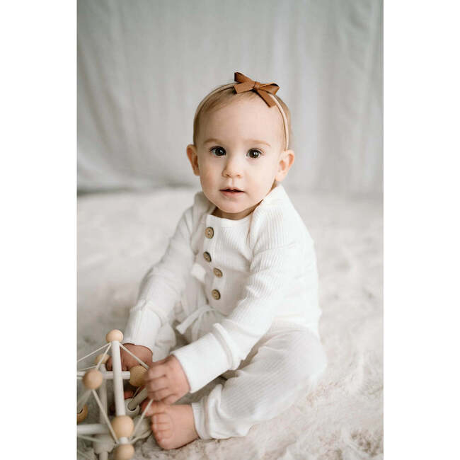 Organic Cotton Ribbed Long Sleeve 2-Piece Set, Coconut - Mixed Apparel Set - 4
