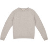 Poa Crew Neck Ribbed Cuff Jumper, Stone - Sweaters - 1 - thumbnail