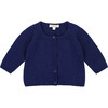 Rosa Baby Crew Neck Button-Up Cardigan, Royal Blue - Cardigans - 1 - thumbnail