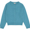 Rosa Crew Neck Button-Up Cardigan, Turquoise - Cardigans - 1 - thumbnail