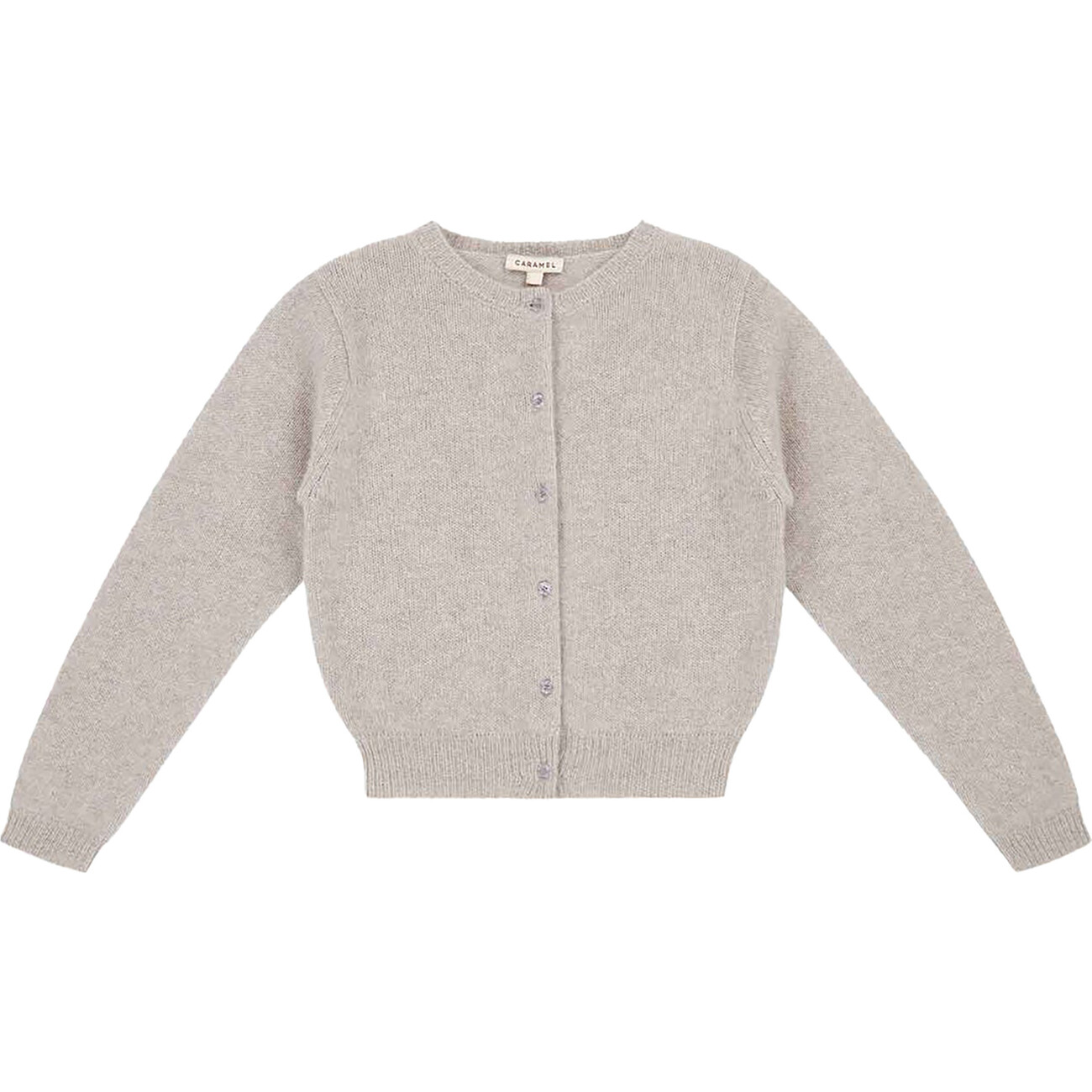 Rosa Crew Neck Button-Up Cardigan, Stone Caramel Sweaters