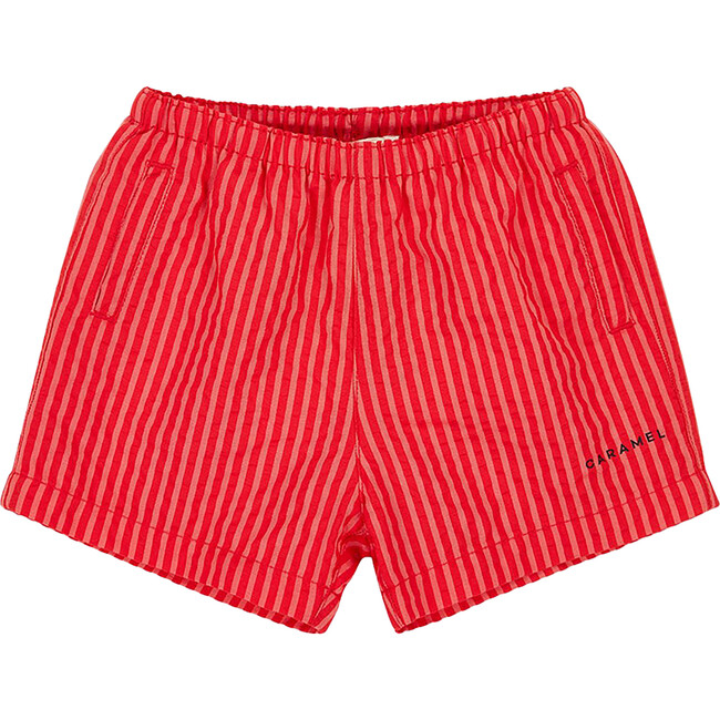 Kohlrabi Stripe Swim Short, Red