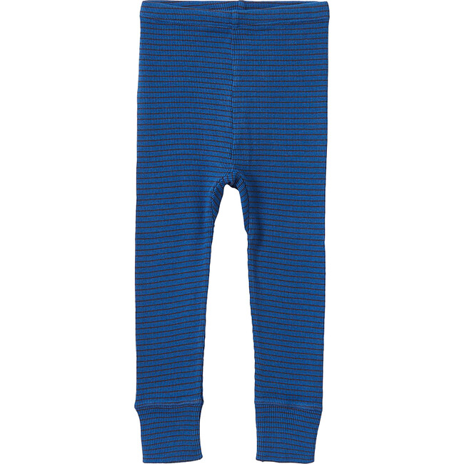 Judd Baby Cuff Stripe Leggings, Charcoal And Electric Blue
