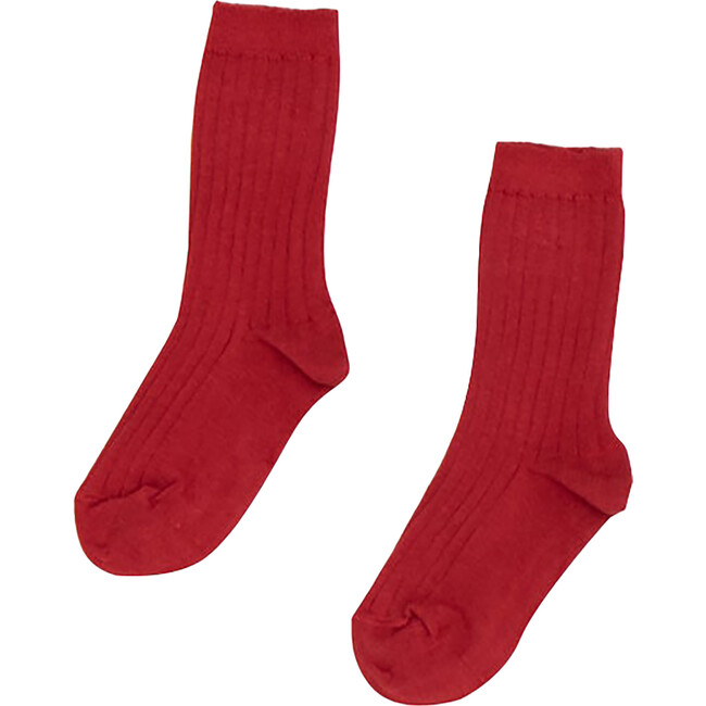 Ankle Rib Socks, Strawberry
