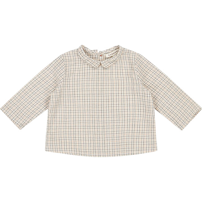 Carrot Baby Peter Pan Collar Check Shirt, Orange