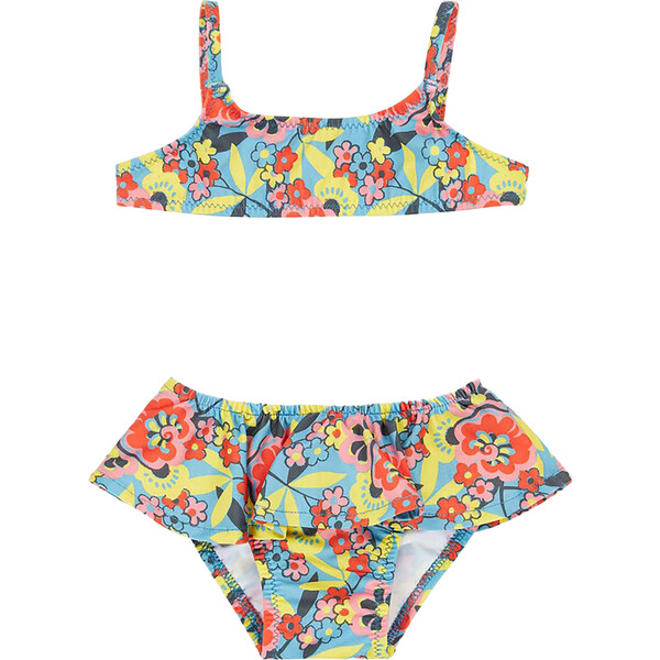 Sago Ruffle Print Bikini, Vintage Floral - Caramel Swim | Maisonette