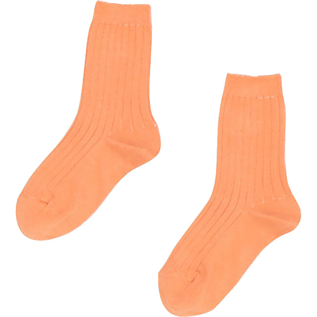 Ankle Rib Socks, Apricot - Socks - 1