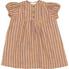 Yarrow Baby Puff Sleeve Stripe Dress, Mustard - Dresses - 1 - thumbnail