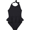 Asparagus Halter Neck Swimsuit, Black - Swim Trunks - 1 - thumbnail