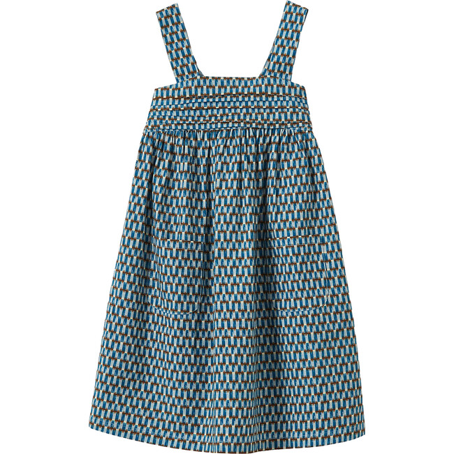Abelia Square Neck Geo Print Dress, Blue