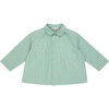 Aloe Peter Pan Collar Gingham Shirt, Green - Shirts - 1 - thumbnail